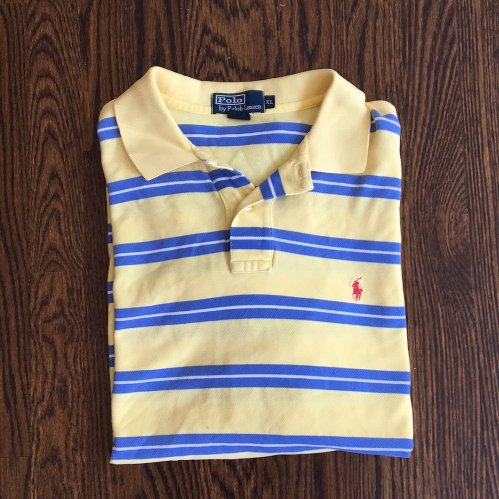 Men’s Polo Yellow/Blue sz XL
